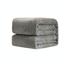 Coperta di flanella di ananas a rete tinta unita addensata Coperta di flanella in pile di corallo Aria condizionata Copridivano Lenzuola calde invernali Coperte di pelliccia sintetica facili da lavare, Dimensioni: 100x150cm (grigio)