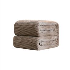 Coperta di flanella di ananas a rete tinta unita addensata Coperta di flanella in pile di corallo Aria condizionata Copridivano Lenzuola calde invernali Coperte di pelliccia sintetica facili da lavare, Dimensioni: 45x65cm (Kahki)
