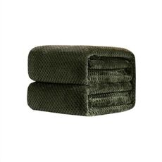 Coperta di flanella di ananas a rete tinta unita addensata Coperta di flanella in pile di corallo Aria condizionata Copridivano Lenzuola calde invernali Coperte di pelliccia sintetica di facile lavaggio, Dimensioni: 45x65cm (Verde militare)