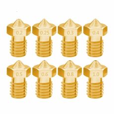 8 PCS Bugatti Accessori per stampante 3D E3D-V5 V6 Ugello M6 Filettatura Consumabili Ugello caldo, dimensioni: 3 / 0,8 mm