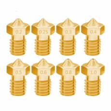 8 PCS Bugatti 3D Accessori per stampante E3D-V5 V6 Ugello M6 Filettatura Consumabili Ugello caldo, Dimensioni: 3 / 1.0mm