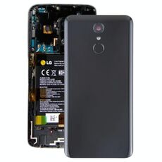Coperchio posteriore della batteria con obiettivo della fotocamera e sensore di impronte digitali per LG Q7 / Q7 + (nero)