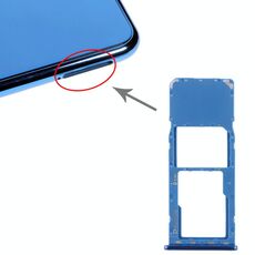 Vassoio per scheda SIM per Galaxy A7 (2018) / A750F + vassoio per scheda Micro SD (blu)