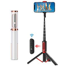Supporto per telefono cellulare con telecomando per selfie stick M18 (bianco)