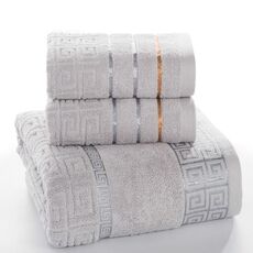 Set da bagno con asciugamani in cotone scozzese 3 pezzi (grigio scuro)