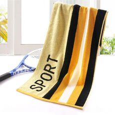 Asciugamano fitness ispessimento in cotone a righe (giallo)