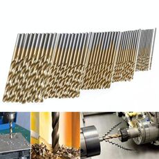 50 pezzi / set punte da trapano rivestite in titanio set di punte da trapano in acciaio ad alta velocità strumenti di perforazione