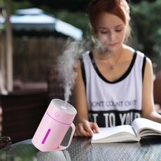 ML-S2 Water Cup Shape Intelligent Mute LED Night Light Umidificatore atomizzato Macchina per umidificazione dell'aria (rosa)