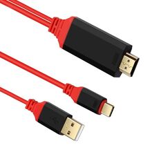 Interfaccia di alimentazione 2 in 1 USB-C / Type-C + USB per cavo video HDMI Ultra HD 4K x 2K, lunghezza: 2 m