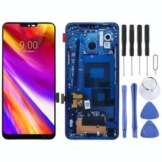 Schermo LCD originale per LG G7 ThinQ / G710 G710EM G710PM G710VMP Digitizer Assemblaggio completo con cornice (blu)