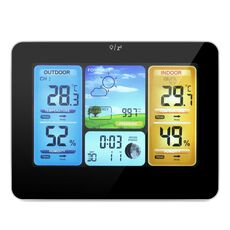 FJ3373 Stazione meteorologica Wireless Indoor Outdoor Sensor Termometro multifunzione Igrometro Sveglia digitale Barometro Previsioni