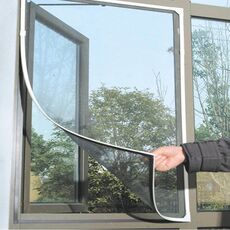 Zanzariera per insetti, zanzariera, porta, finestra, rete, schermo a maglie, tenda, protezione, zanzariera, insetti, fai da te, dimensioni: 1,3 x 1,5 m (nero)