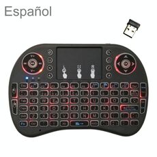 Lingua di supporto: Tastiera retroilluminata wireless con mouse i8 Air spagnolo con touchpad per Android TV Box e Smart TV e tablet PC Xbox360 PS3 HTPC / IPTV