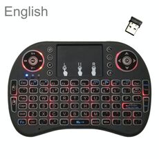 Lingua di supporto: Tastiera con retroilluminazione wireless per mouse i8 inglese inglese con touchpad per Android TV Box e Smart TV e PC Tablet Xbox360 PS3 HTPC / IPTV