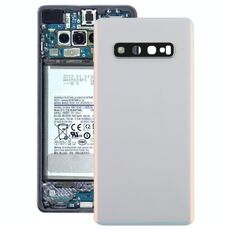 Cover posteriore batteria per Galaxy S10+ con obiettivo fotocamera (bianco)