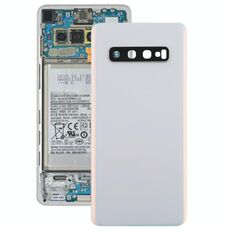 Cover posteriore batteria per Galaxy S10 con obiettivo fotocamera (bianco)