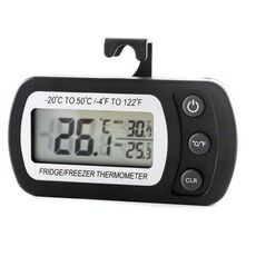 Termometro LCD digitale da 2 pezzi Termometro per frigorifero con sensore di temperatura (nero)