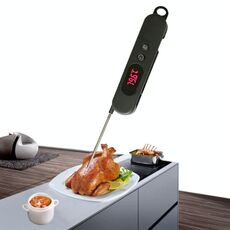 2 PCS Sonda Termometro Digitale Pieghevole per Carne Wireless Lettura Istantanea Cucina Cucinare Cibo Sonda Lunga in Acciaio Inox per Barbecue