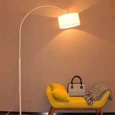 Soggiorno camera da letto studio semplice lampada da terra telecomando (B bianco + 5W LED luce calda)