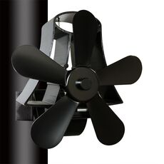 YL-106 Ventilatore per stufa camino ad alta temperatura in alluminio ad alta temperatura a 5 pale (nero)