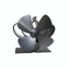 YL201 Ventilatore per stufa camino ad alta temperatura in metallo ad alta temperatura a 4 pale (grigio)