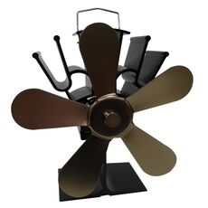 YL602 Ventilatore per stufa camino ad alta temperatura in metallo ad alta temperatura a 5 pale (bronzo)