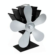 YL602 Ventola per stufa camino ad alta temperatura in metallo ad alta temperatura a 5 pale (argento)
