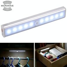 1.8W 10 LED Luce bianca Ampio schermo Luce sensore del corpo umano intelligente LED Luce dell'armadio del corridoio, versione di ricarica USB