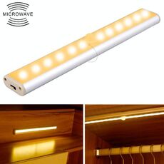 2W 12 LED Luce bianca calda per ampio schermo con sensore del corpo umano intelligente Luce LED per corridoio, versione con ricarica USB