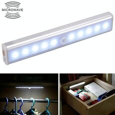 1.8W 10 LED Luce bianca Ampio schermo Luce sensore del corpo umano intelligente LED Luce dell'armadio del corridoio, versione a batteria