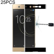 25 PCS per Sony Xperia XA1 Ultra 0.33mm 9H Durezza superficiale Protezione schermo in vetro temperato a schermo intero curvo 3D (nero)