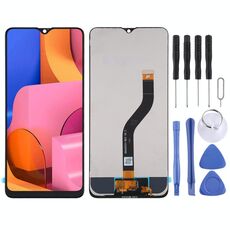 Schermo LCD in materiale IPS originale e assemblaggio completo del digitalizzatore per Galaxy A20s
