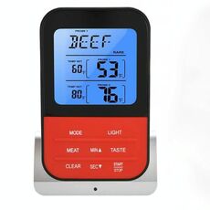 Termometro digitale per alimenti LCD con sensori a doppia sonda Timer (argento)