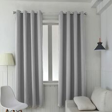 Tenda solida con isolamento in stoffa per tende ad alta precisione da 4 pezzi, dimensioni: 42 × 63 pollici （107 × 160 cm） (grigio chiaro)