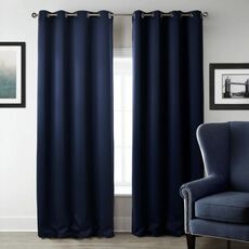 Tenda solida con isolamento in tessuto per tende ad alta precisione da 4 pezzi, dimensioni: 52 × 95 pollici （132 × 240 cm） (blu scuro)
