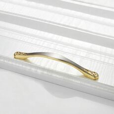 4041-128 Maniglia per mobile in lega di zinco doppia oro Passo: 128 mm