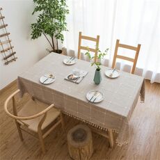 Tavolo quadrato ricamato ricamato tovaglia di colore puro cotone cotone nappa tappetino tappezziale rettangolare tappetino da caffè, dimensioni: 100x160 cm (marrone)