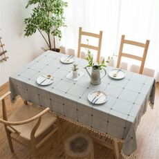 Tablecloth Square Lattice Tablecloth Pure Colot Cotton Biancheria di cotone Tappetino da caffè rettangolare Tappetino da caffè, Dimensioni: 100x160cm (caffè)