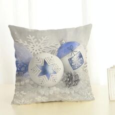 Decorazione natalizia Cuscino in cotone e lino cuscino per ufficio a casa senza cuscino, dimensioni: 45x45cm (neve bianca)