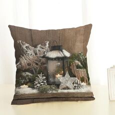 Decorazione natalizia Cotton and Linen Pillow Office Home cuscino senza cuscino, misura: 45x45cm (stella d'argento)
