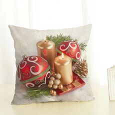 Decorazione natalizia Cotton and Linen Pillow Office Cuscino per la casa senza cuscino, Dimensioni: 45x45cm (Golden Candela)
