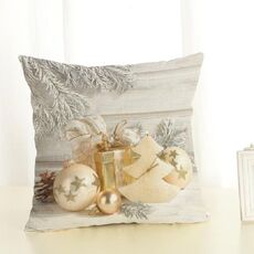 Decorazione natalizia Cotton and Linen Pillow Office Home Cushion senza cuscino, Dimensioni: 45x45cm (regalo d'oro)
