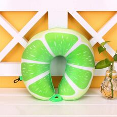 Frutta Cuscino da viaggio a forma di U Nanoparticelle Cuscino per il collo Cuscini per auto Cuscino morbido Tessili per la casa (Lime)