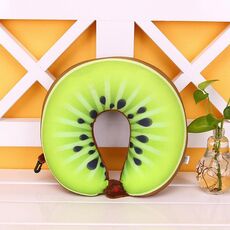 Frutta Cuscino da viaggio a forma di U Nanoparticelle Cuscino per il collo Cuscini per auto Cuscino morbido Tessili per la casa (Kiwi)