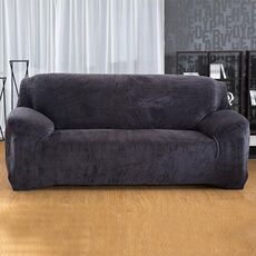 Sofà in tessuto Peluche Coperchio Spessore Slipcover Couch Sofà elastico Coperture non includono cuscinetto, Specifiche: 4 sedile 230-300cm (grigio)