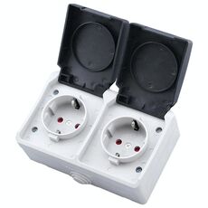 IP44 impermeabile a doppia connessione socket con la copertura, la spina di UE
