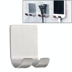 Acciaio inossidabile Plug Power Cord Hook Bagno Nonperforated rack di stoccaggio, Dimensione: 61x45mm