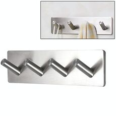 L'acciaio inossidabile quattro Oblique Row Hook Bagno Nonperforated bagagli Bastone appendiabiti