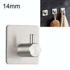 Appendiabiti a cilindro in acciaio inossidabile Appendiabiti non perforato da bagno, dimensioni: 14 mm (argento)