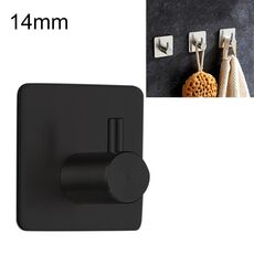 Appendiabiti a cilindro in acciaio inossidabile per appendiabiti da bagno non perforato, dimensioni: 14 mm (nero)